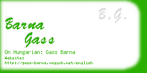 barna gass business card